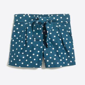 J.Crew Factory 3” polka-dot blue tie-waist short
